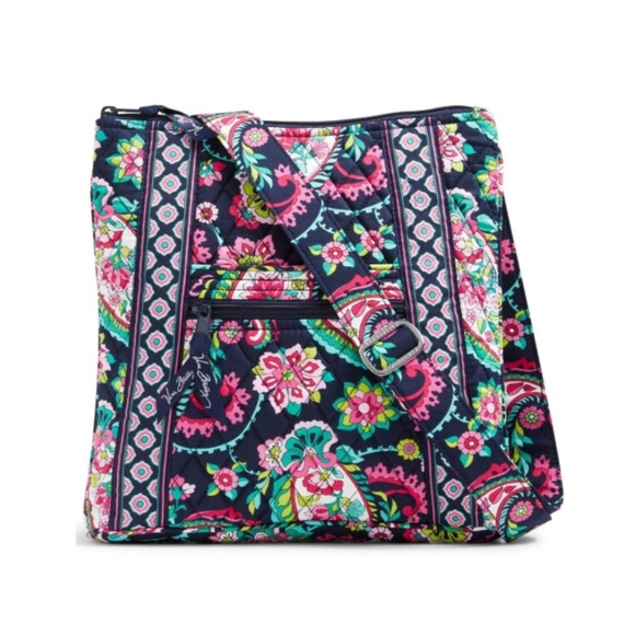 Vera Bradley Handbags - Vera Bradley Navy Colorful Petal Paisley Crossbody Bag Purse